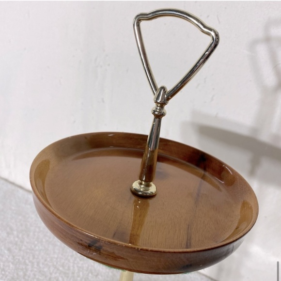 Vintage Hand Crafted In Sydney By The Sea Myrtlewood Two Tier Serving Tray - Picture 11 of 14